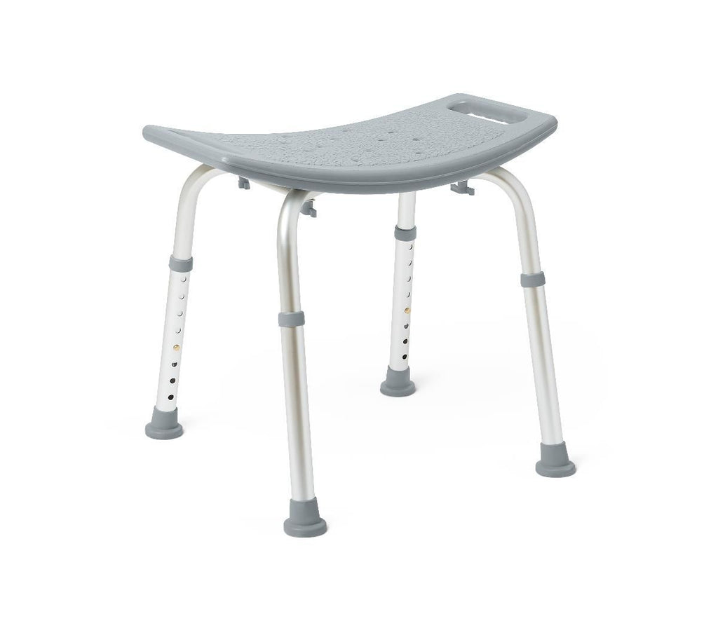 Medline Shower Chair without Back, 13.75"-20.5" Seat Height, 400 lb. Weight Capacity