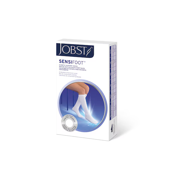 Calcetines de compresión para diabéticos Jobst Sensifoot Mini Crew de 8-15 mmHg de compresión suave 