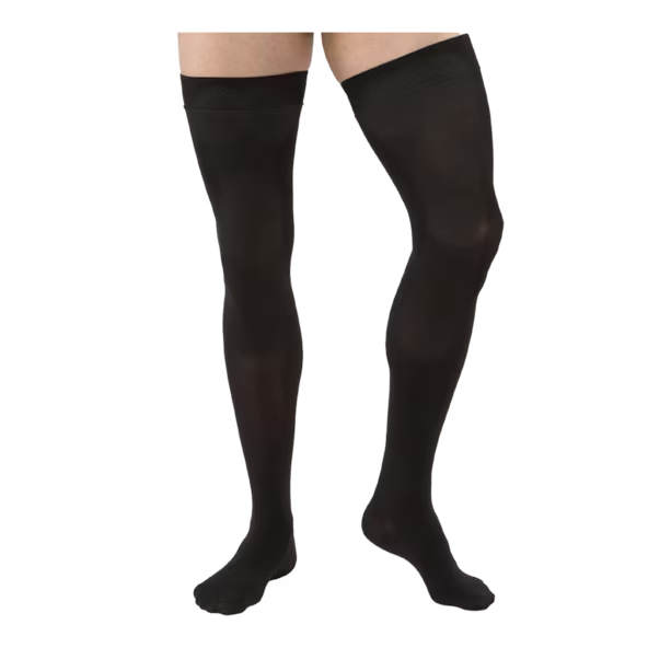 Jobst Relief 20-30 mmHg - Medias hasta el muslo, punta cerrada, banda de silicona