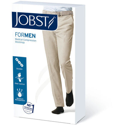 Jobst - Medias cerradas hasta el muslo para hombre, compresión firme de 20 a 30 mmHg 
