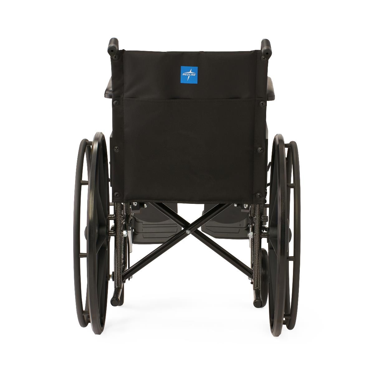 Medline 18" Wide K1 Basic Nylon Wheelchair with Full-Length Arms and Elevating Leg Rests