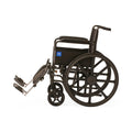 Medline 18" Wide K1 Basic Nylon Wheelchair with Full-Length Arms and Elevating Leg Rests
