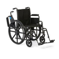 Medline 18" Wide K1 Basic Nylon Wheelchair with Swing-Back Desk-Length Arms and Swing-Away Footrests
