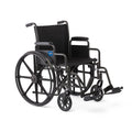 Medline 18" Wide K1 Basic Nylon Wheelchair with Swing-Back Desk-Length Arms and Swing-Away Footrests