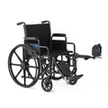 Medline 20" Wide K1 Basic Nylon Wheelchair with Swing-Back Desk-Length Arms and Elevating Leg Rests
