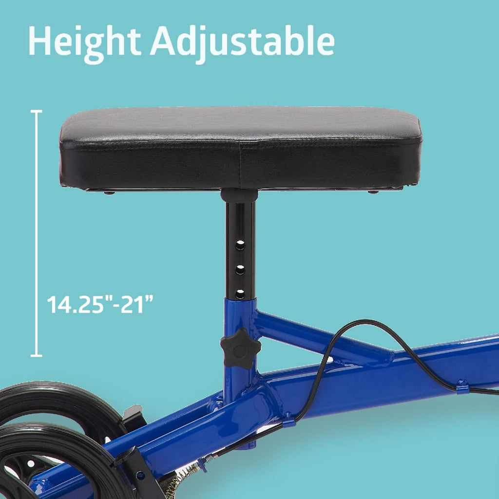 Medline Adult Economy Standard Knee Scooter Walker with 8" Wheels in Blue