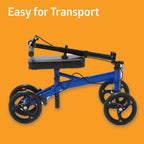 Andador de rodilla Medline para adultos, económico y estándar, con ruedas de 8", color azul