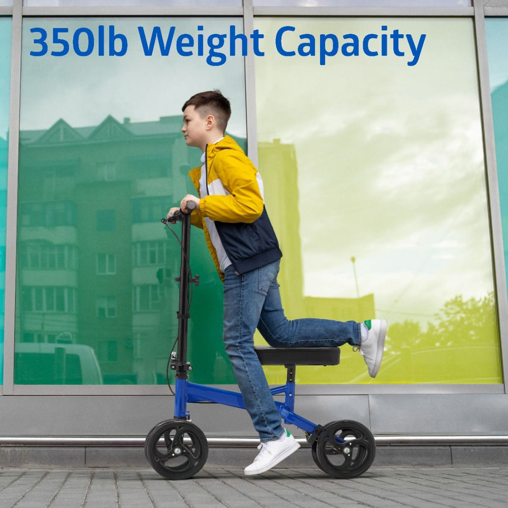 Medline Adult Economy Standard Knee Scooter Walker with 8" Wheels in Blue