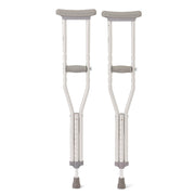 Muletas Medline de acero estándar con botón pulsador, tamaño juvenil, capacidad de peso de 350 lb