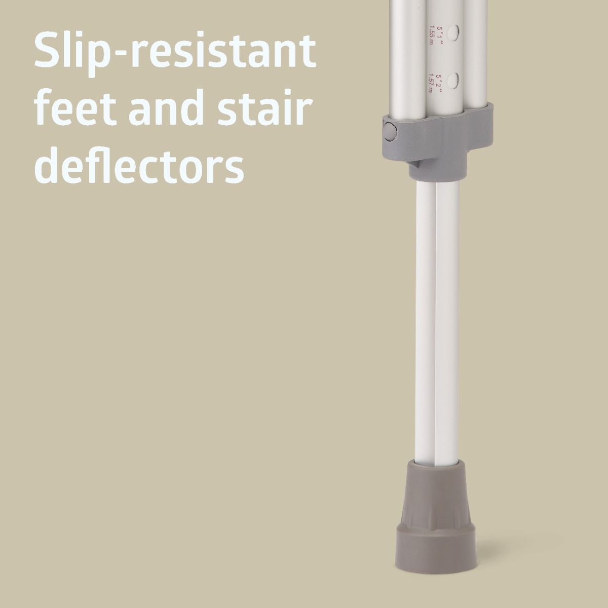 Medline Standard Steel Push-Button Crutches Youth Size 350 lb WT Capacity