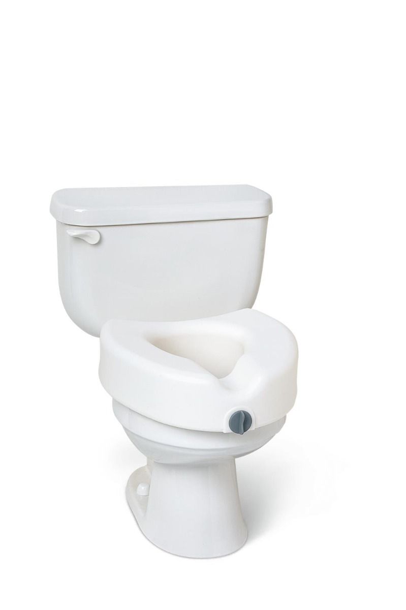 Medline Elevated Locking Toilet Seat No Arms, 350lb Capacity 1Ct