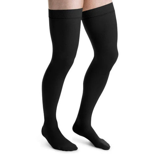 Jobst - Medias de muslo cerradas para hombre, compresión extra firme de 30 a 40 mmHg 