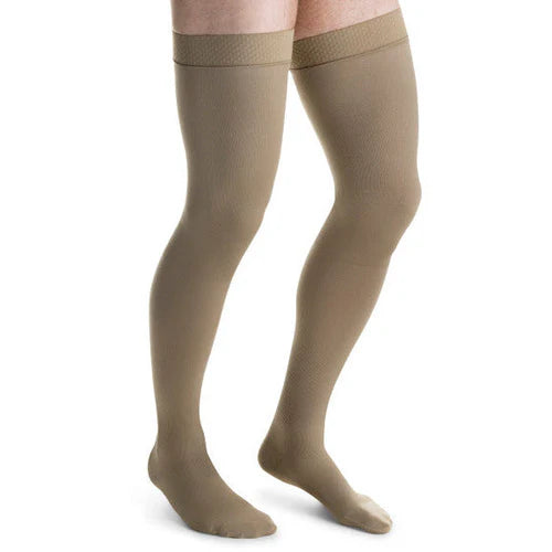 Jobst - Medias cerradas hasta el muslo para hombre, compresión firme de 20 a 30 mmHg 