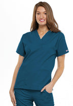 Cherokee WorkWear Originals V-Neck Scrub Top Caribbean Blue 4700 - Scrubsnmed