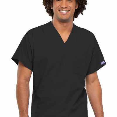 Cherokee WorkWear Originals Unisex V-Neck Tunic in Black - Scrubsnmed