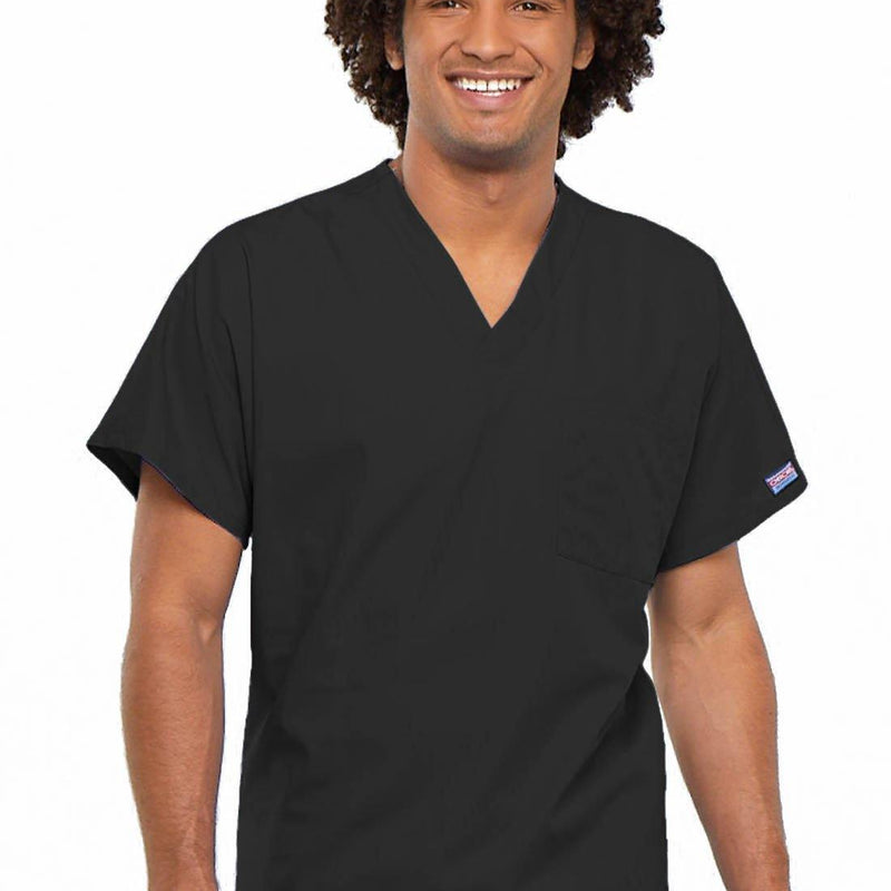 Cherokee WorkWear Originals Unisex V-Neck Tunic in Black - Scrubsnmed