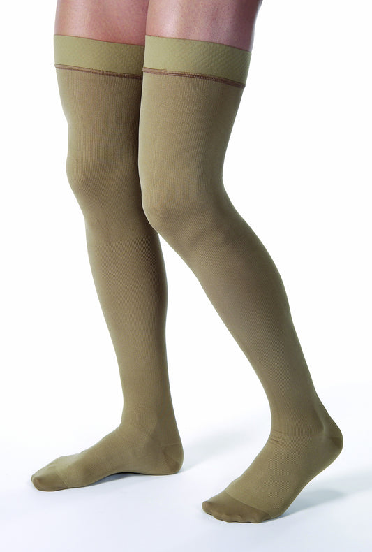 Jobst For Men 15-20 mmHg Compression Thigh High Close Toe With Silicone Dot Band - Scrubsnmed